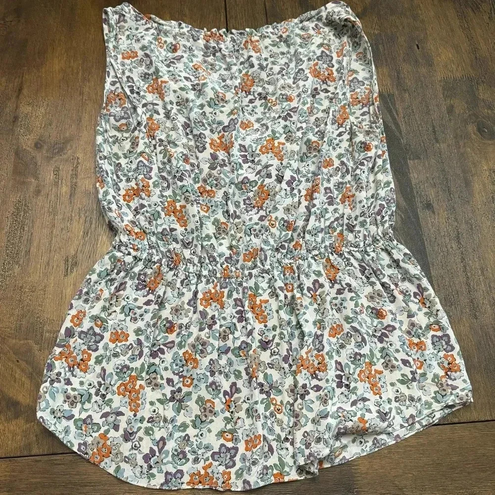 Rebecca Taylor 100% Silk Sleeveless Floral Top. Size 6 - Picture 4 of 8